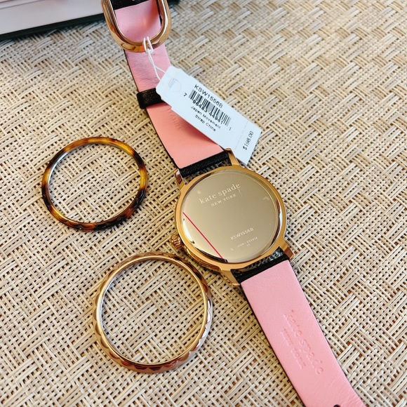 Kate Spade metro scallop matte black leather watch - Picture 8 of 11